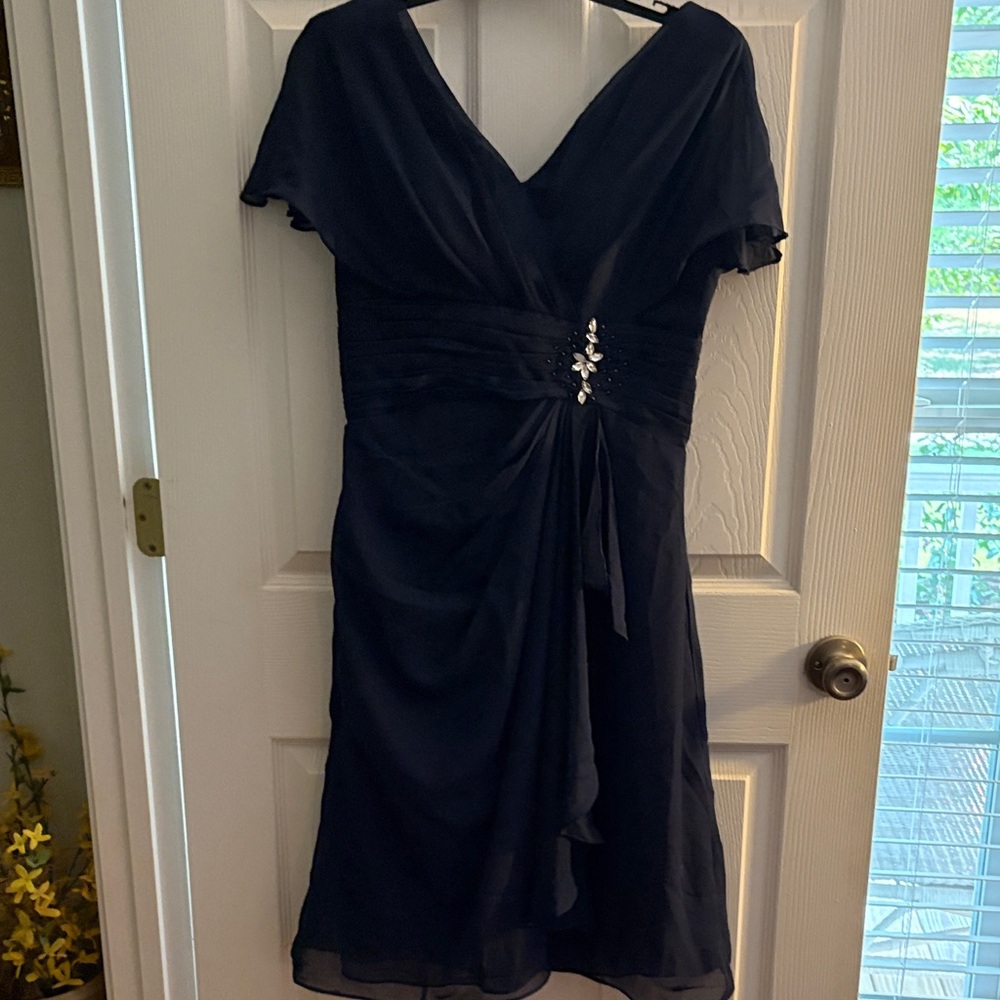 Chic Midnight Blue Midi Dress
